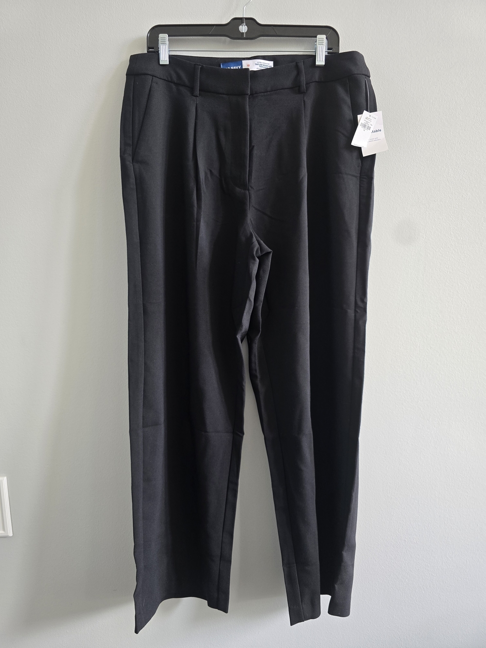 NWT Old Navy Taylor Wide Leg Trouser Pants 12 Extra High Rise Black 30 Inseam